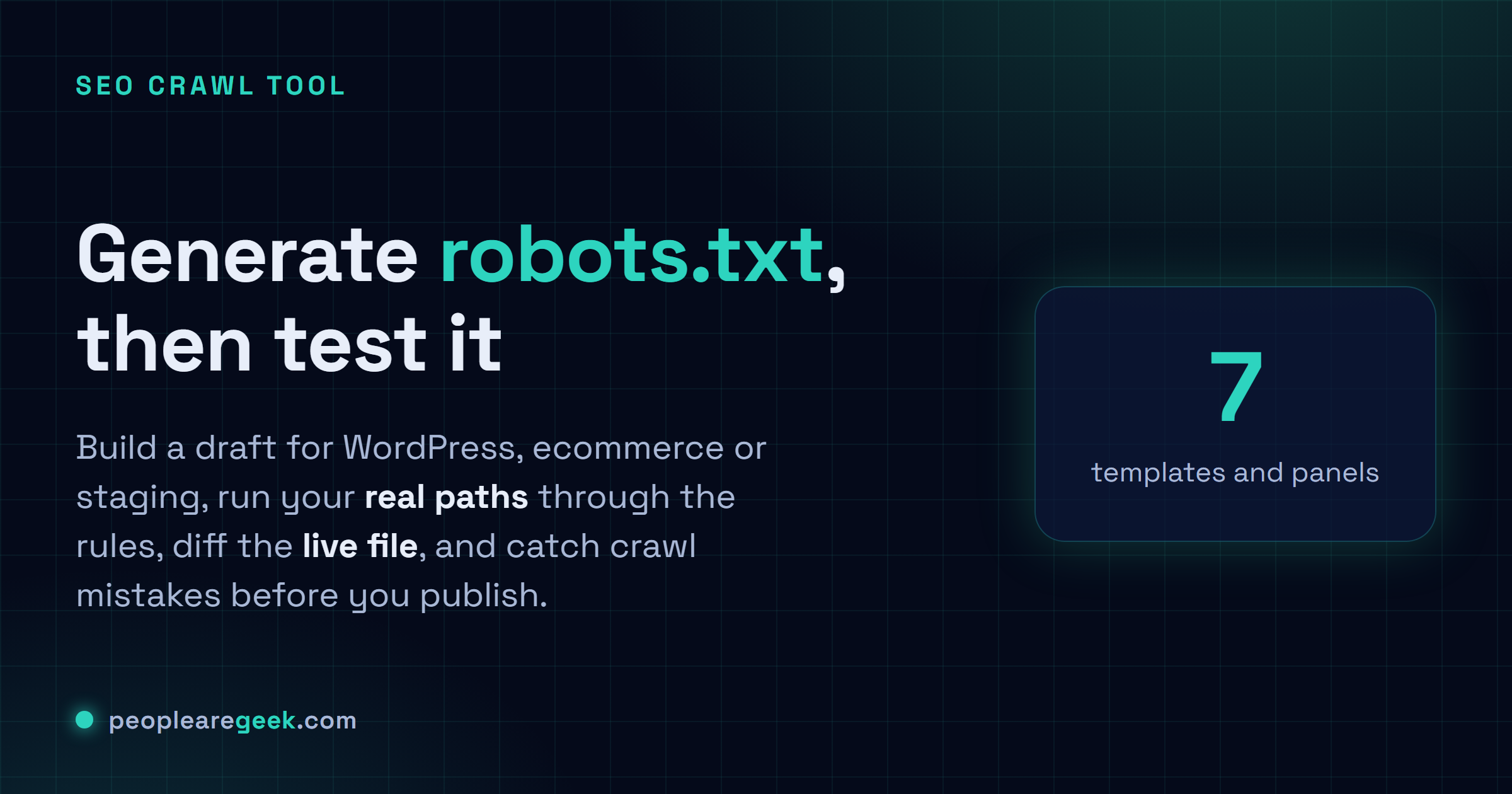 Générateur de robots.txt: Génère un brouillon de robots.txt, teste tes vrais chemins, compare le fichier en ligne et relis les avertissements de crawl avant de publier.