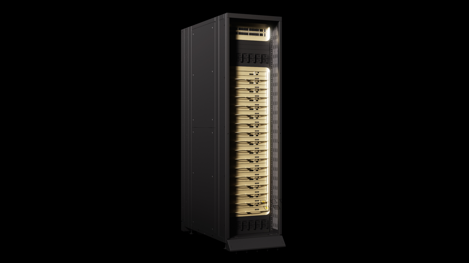 Visualisation produit officielle de la baie Groq 3 LPX, fournie dans les médias de presse téléchargeables de Nvidia. Ce n’est ni une installation PeopleAreGeek ni une photographie de nos essais.