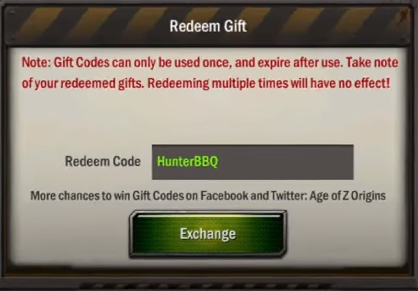 Age of Z Origins Gift Codes