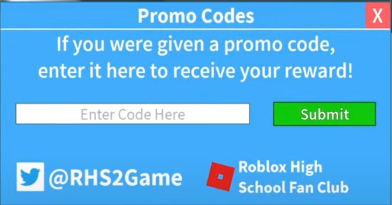 Roblox High School 2 Codes