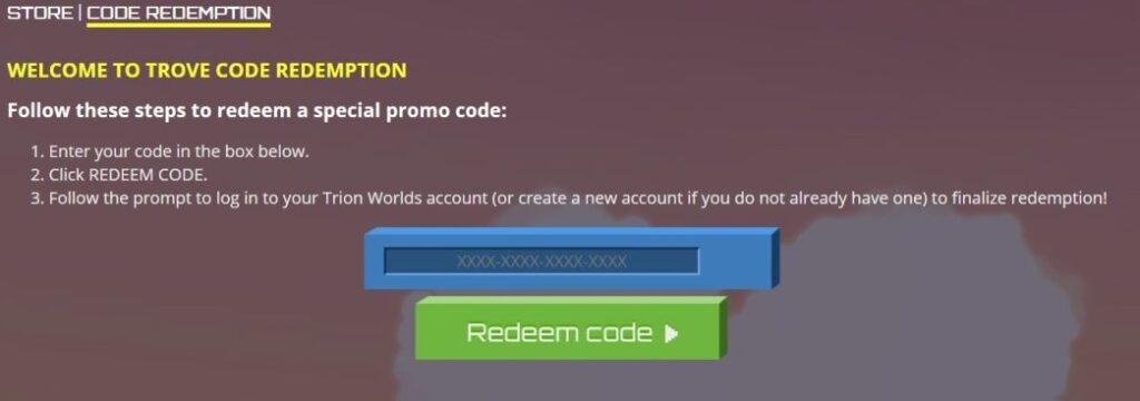 Trove Redemption Codes