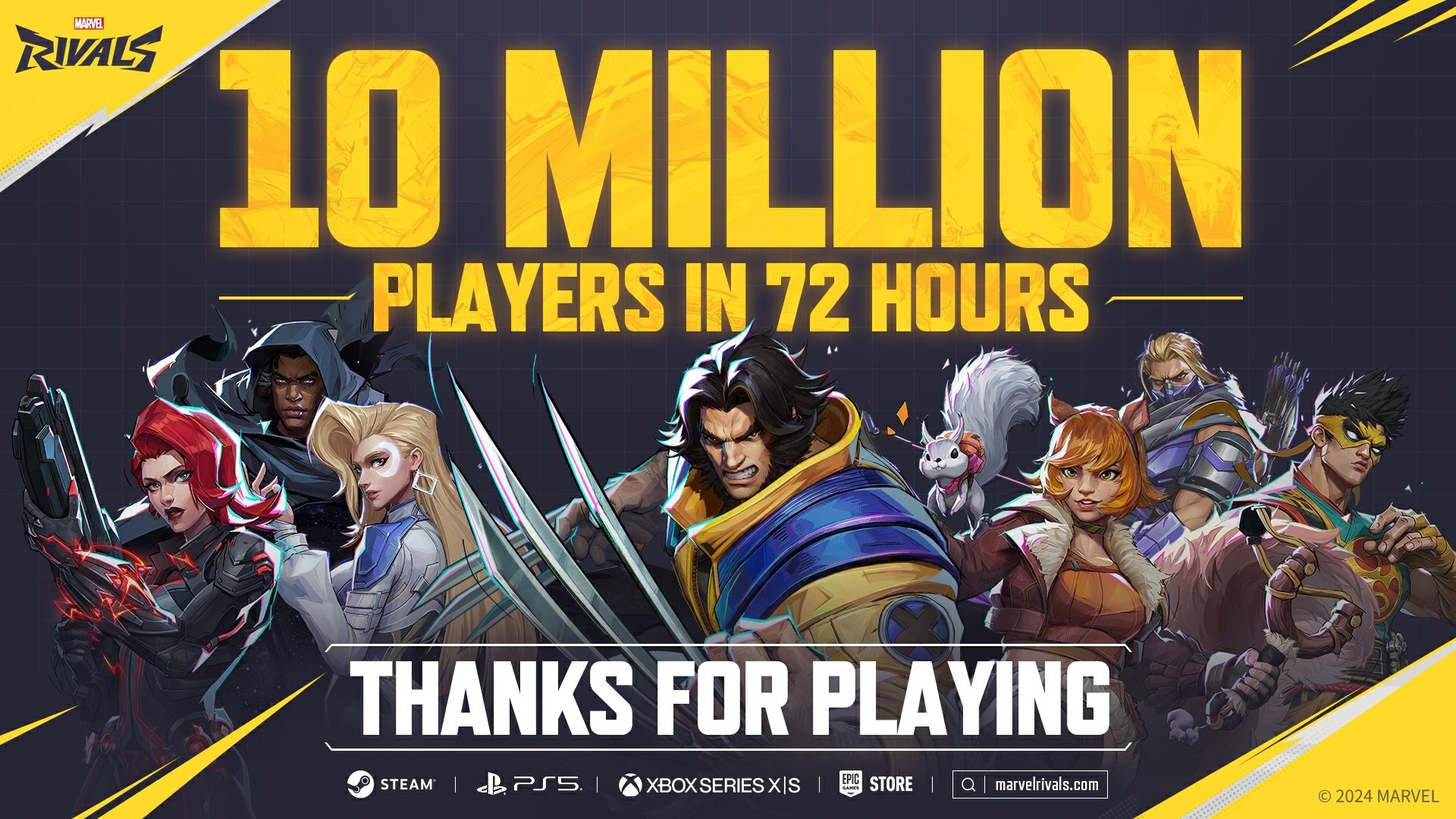 Marvel Rivals Surpasses 10 Million Players in Just 72 Hours