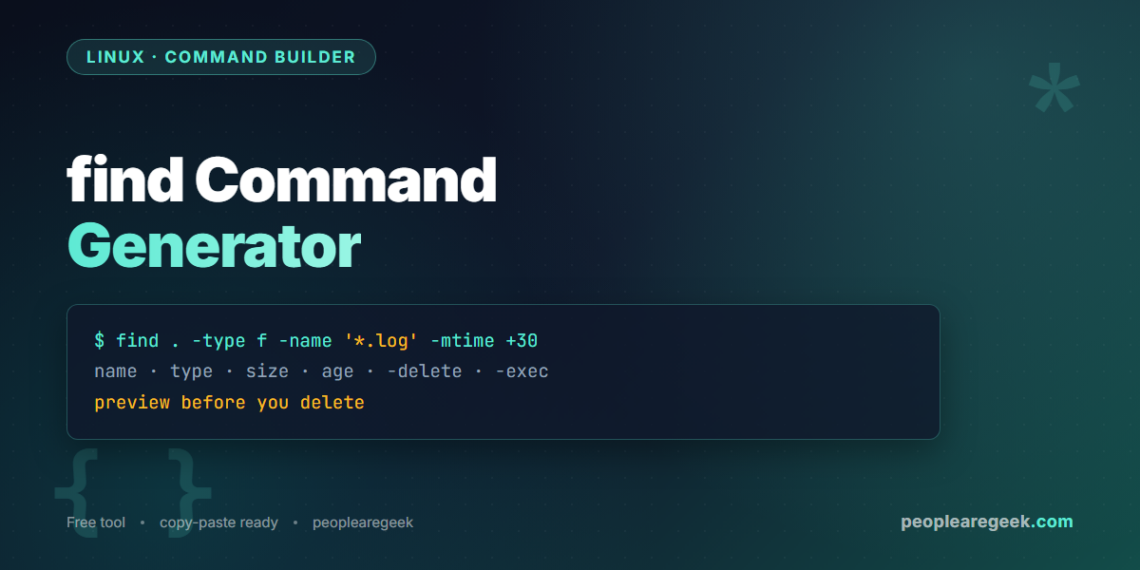 find Command Generator: Build Linux find Commands Visually - cover image