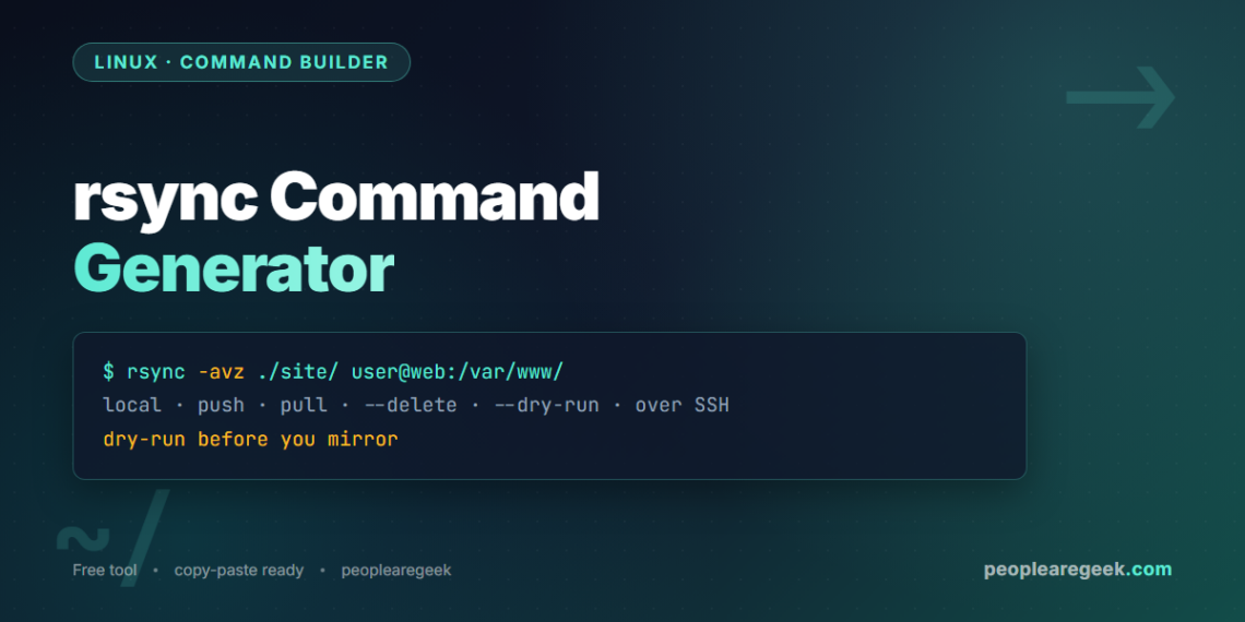 rsync Command Generator: Build Sync, Backup and SSH Transfer Commands - cover image