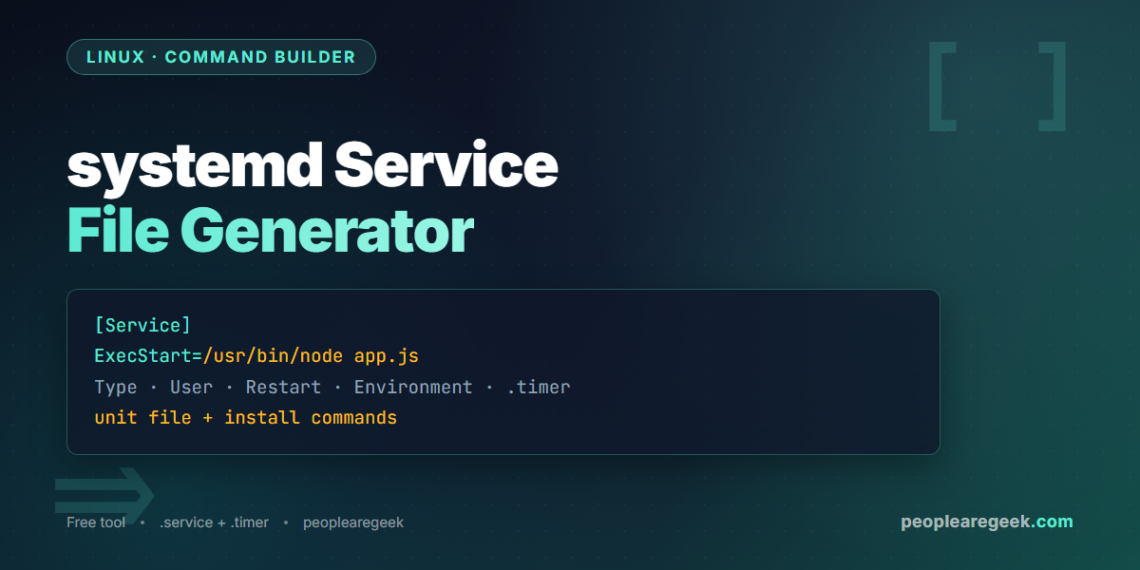 systemd Service File Generator: Create .service and .timer Units - cover image