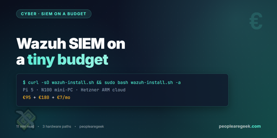 Setting Up Wazuh SIEM on a Budget: VM, Agents and Dashboard (2026) - cover image