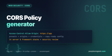 CORS policy generator - 14 server and framework configs with presets and live security review - cover image