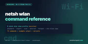 netsh wlan command reference - 72 commands with example output and copy - cover image