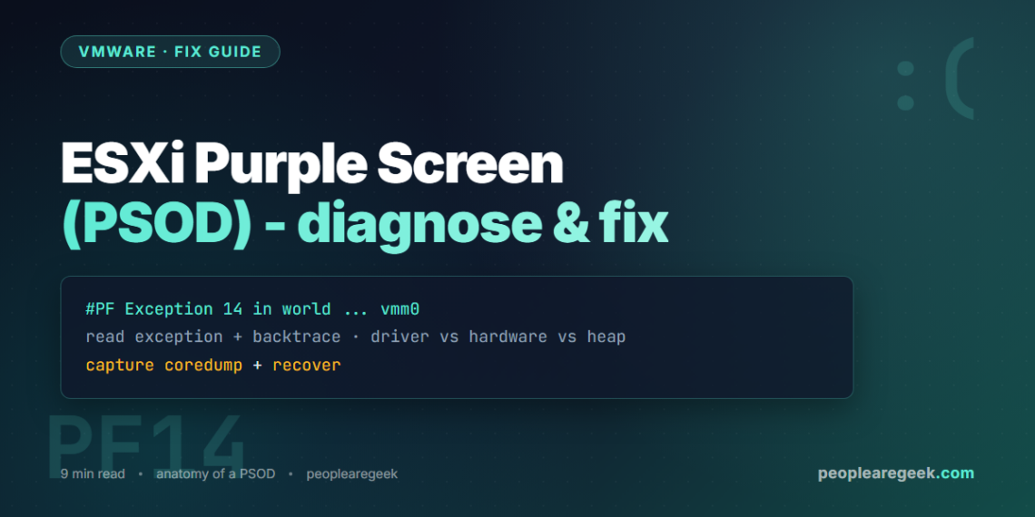 VMware ESXi Purple Screen of Death (PSOD): Diagnose and Recover (2026) - cover image