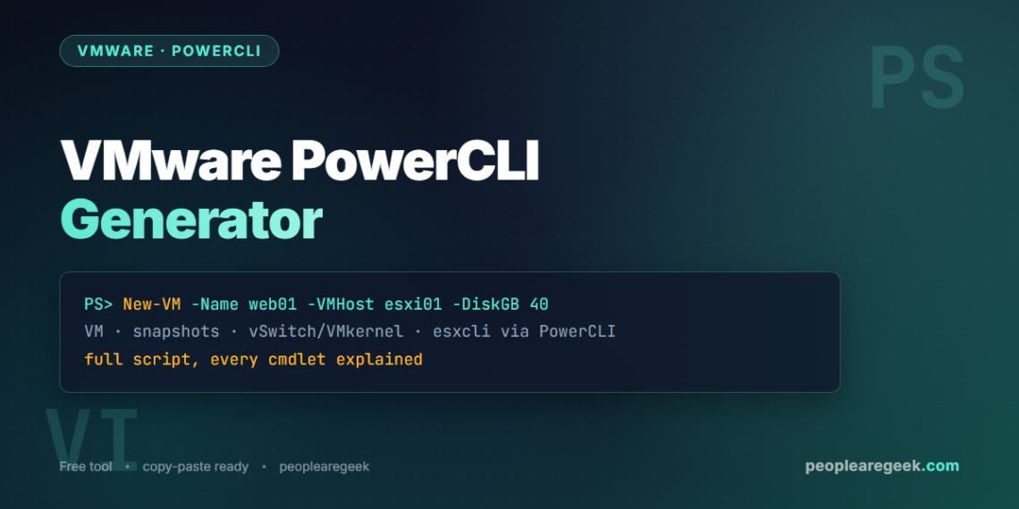 VMware PowerCLI command generator cover